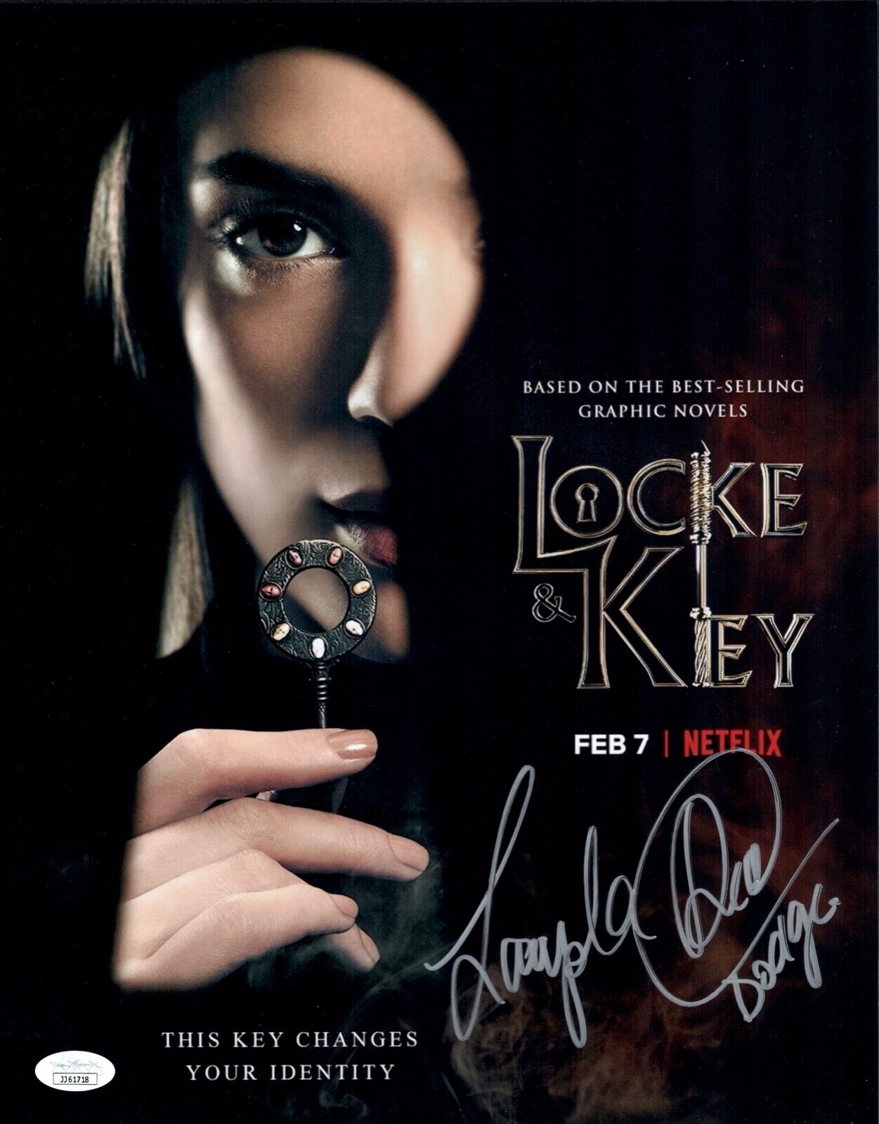 LAYSLA DE OLIVEIRA Signed LOCKE & KEY 11x14 Photo Poster painting DODGE Autograph JSA COA Cert