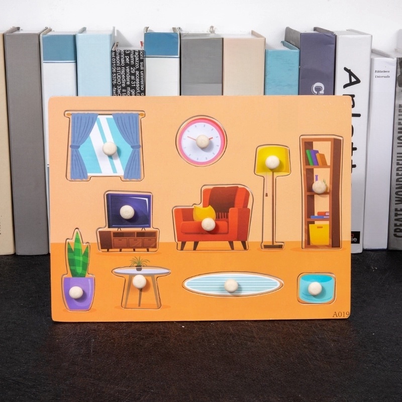 Children ‘s Education Wooden Toys Numbers Alphabet Fruit Intelligence Building Blocks 1 Set