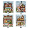 Christmas Cabin - 14CT Stamped Cross Stitch - 15*17cm