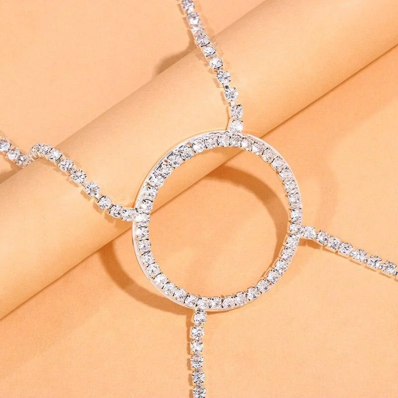 Round Pattern Rhinestone Anklet-zachics