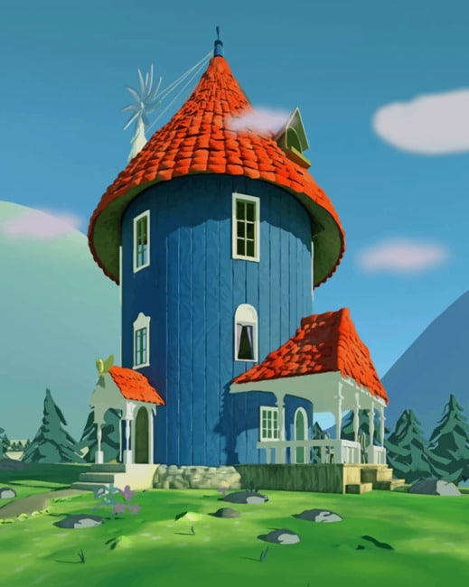 

Moomins Cartoon House – Paint By Numbers - 40*50CM, 501 Original