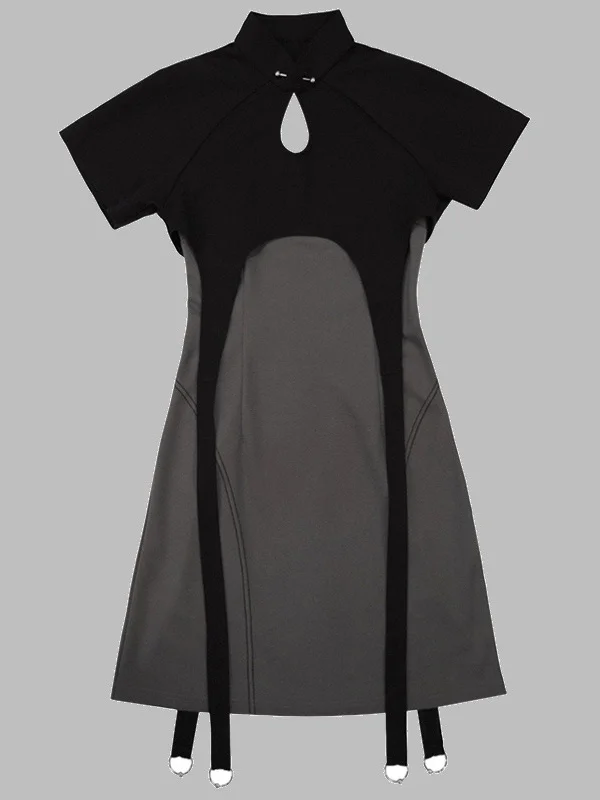 Statement Streamers Key-hole Two-piece Dress