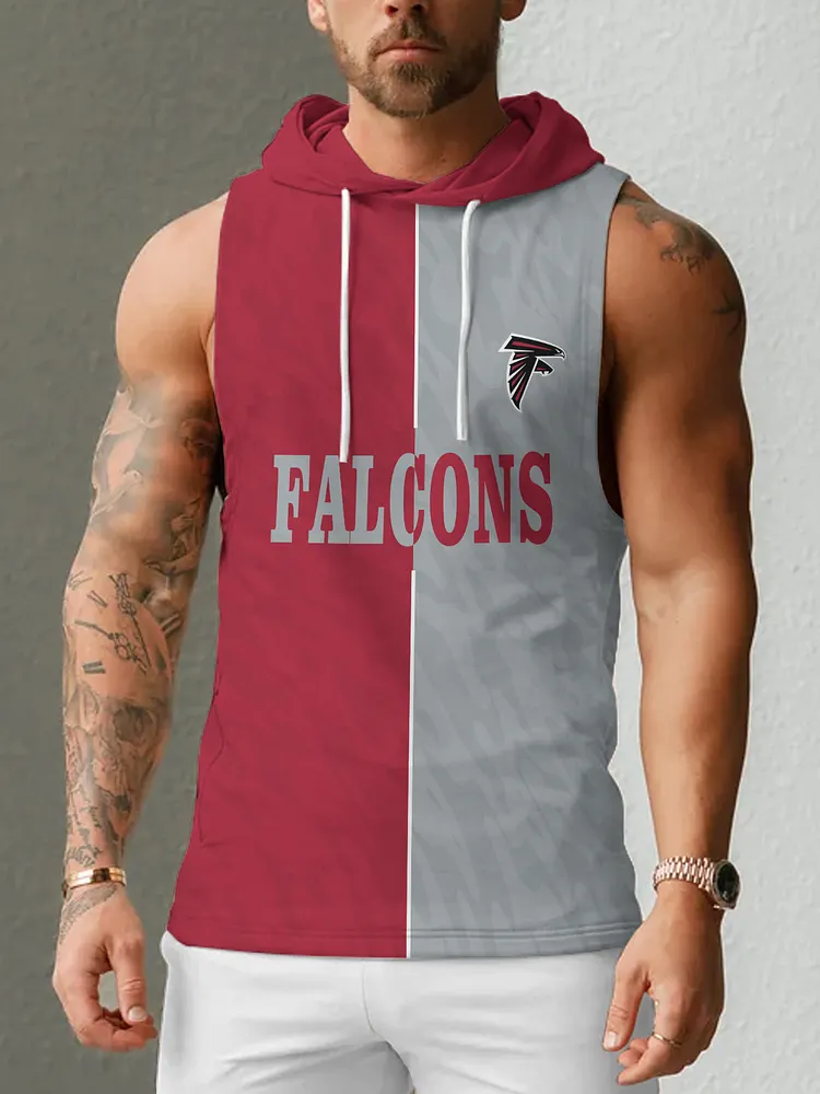 Atlanta Falcons Men's  Casual Comfy Sleeveless Hooded Tank Top
