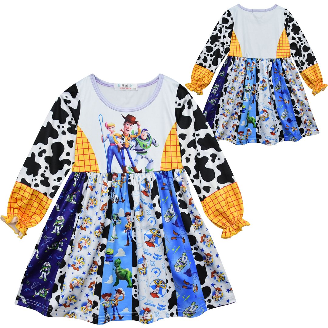 Girls Toy Story for Kids Dress Milk Silk Long Sleeve Cute Sleepwear-Pajamasbuy