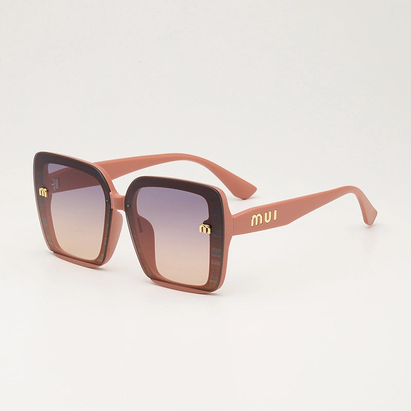 Retro Solid Color Ac Square Full Frame Women’s Sunglasses