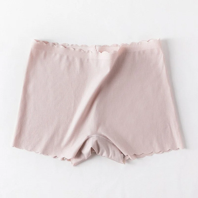 FINETOO Seamless Ice Silk Panties for Women Mid Wasit Safety Short Pants Female Cotton M-XL  Breathable Body Shaper Lingerie New