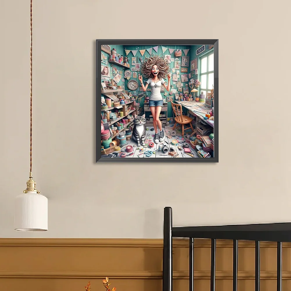 Diamond Painting - Full Round Drill - Girl(Canvas|40*40cm)