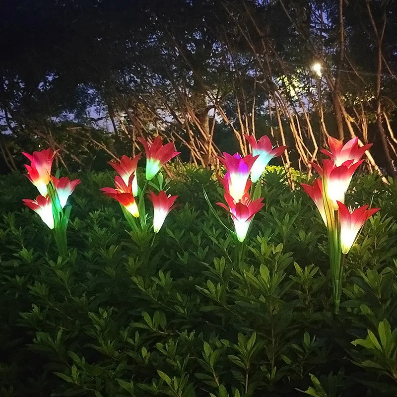 2022 NEW Artificial Lily Solar Garden Stake Lights
