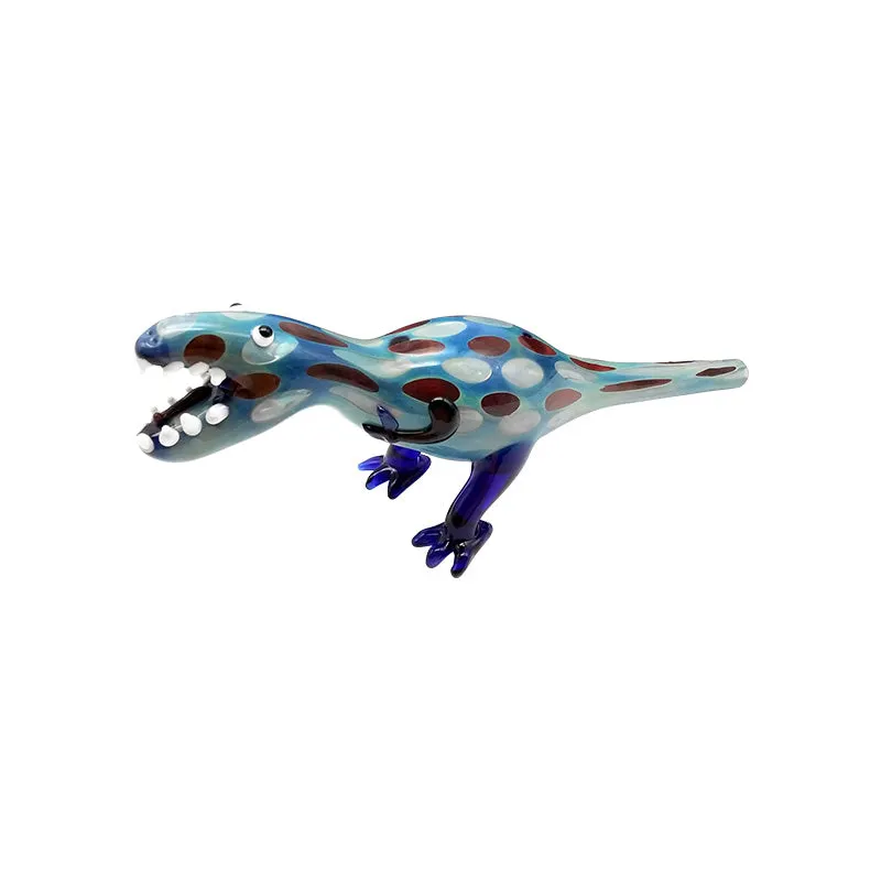 Dinosaur spot Cobalt Glass Single hand pipe Long nail for smoke