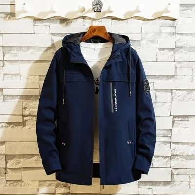 Jacket men hooded Korean fashion casual streetwear homme clothings ourterwear plus size jackets