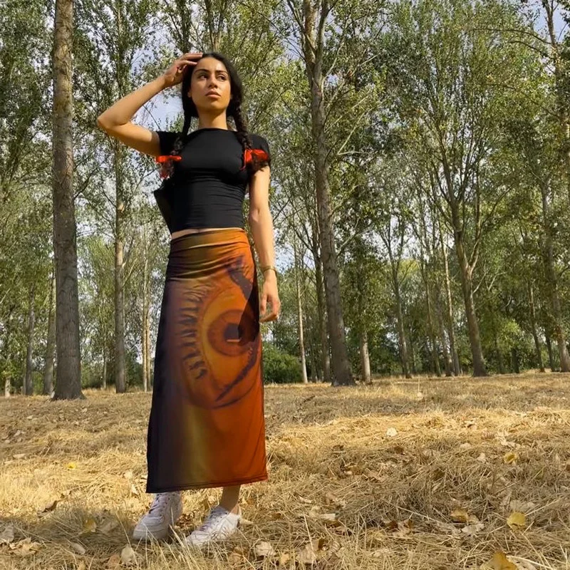 Uveng 2024 Summer New Sexy Hottie High-Waisted Hip Fashion Print Casual Half-Dress Dress Girl