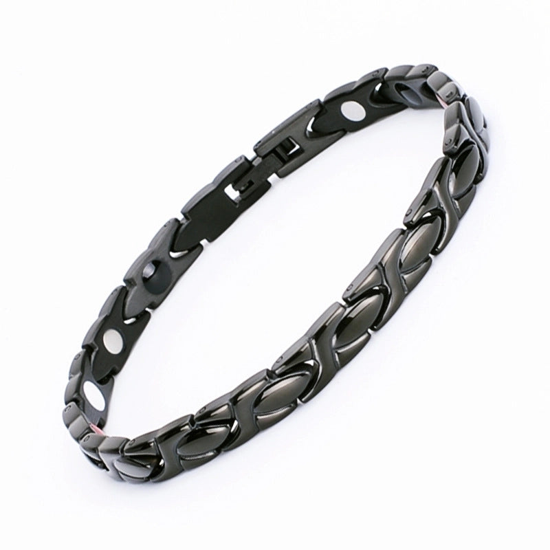 Classic Style Color Block Titanium Steel Bangle