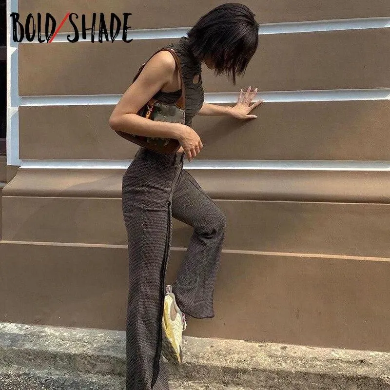 Bold Shade 90s Vintge Street Fashion Tanks Ruched Solid Urban Style Women Y2K Indie Clothes Aesthetic Hollow Out Crop Tops Slim