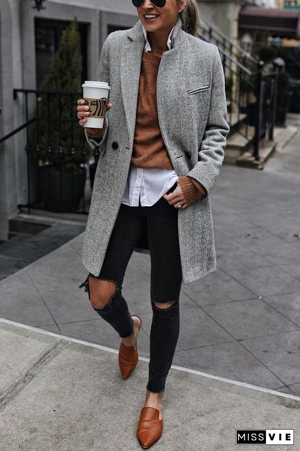 Outlook Button Down Textured Coat