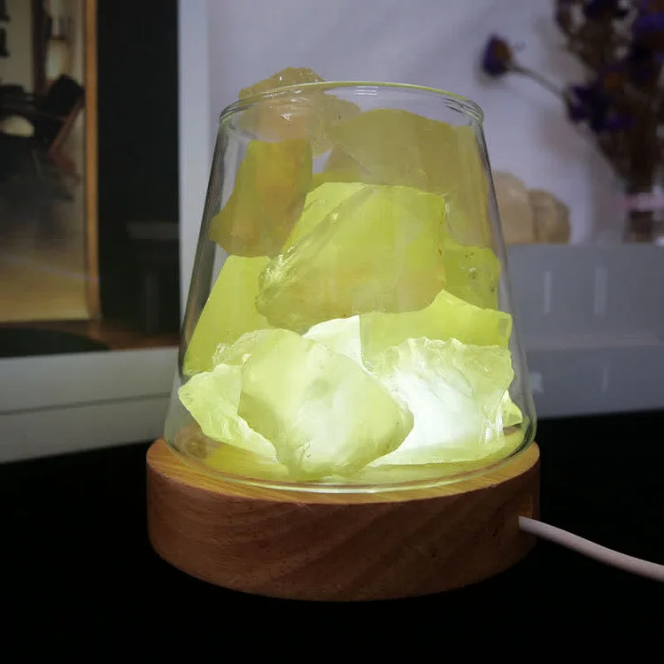 Goblet of Fire Shape Crystal Or Himalayan Pink Salt Lamp| Citrine