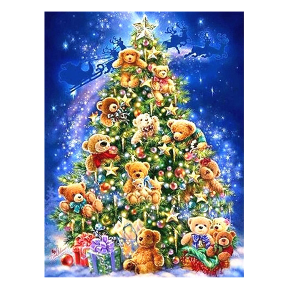 

40*50CM - Square Drill Diamond Painting - Christmas Bears, 501 Original