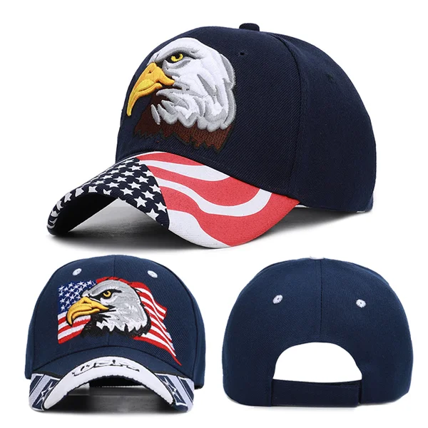 Eagle American Flag Embroidered Cotton Camouflage Outdoor Baseball Cap