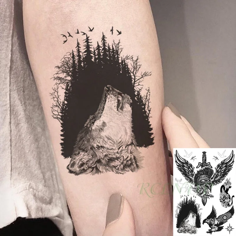 Waterproof Temporary Tattoo Sticker Halloween cool Tribal totem fake tatto Sex flash tatoo tatouage Stickers for girl women men