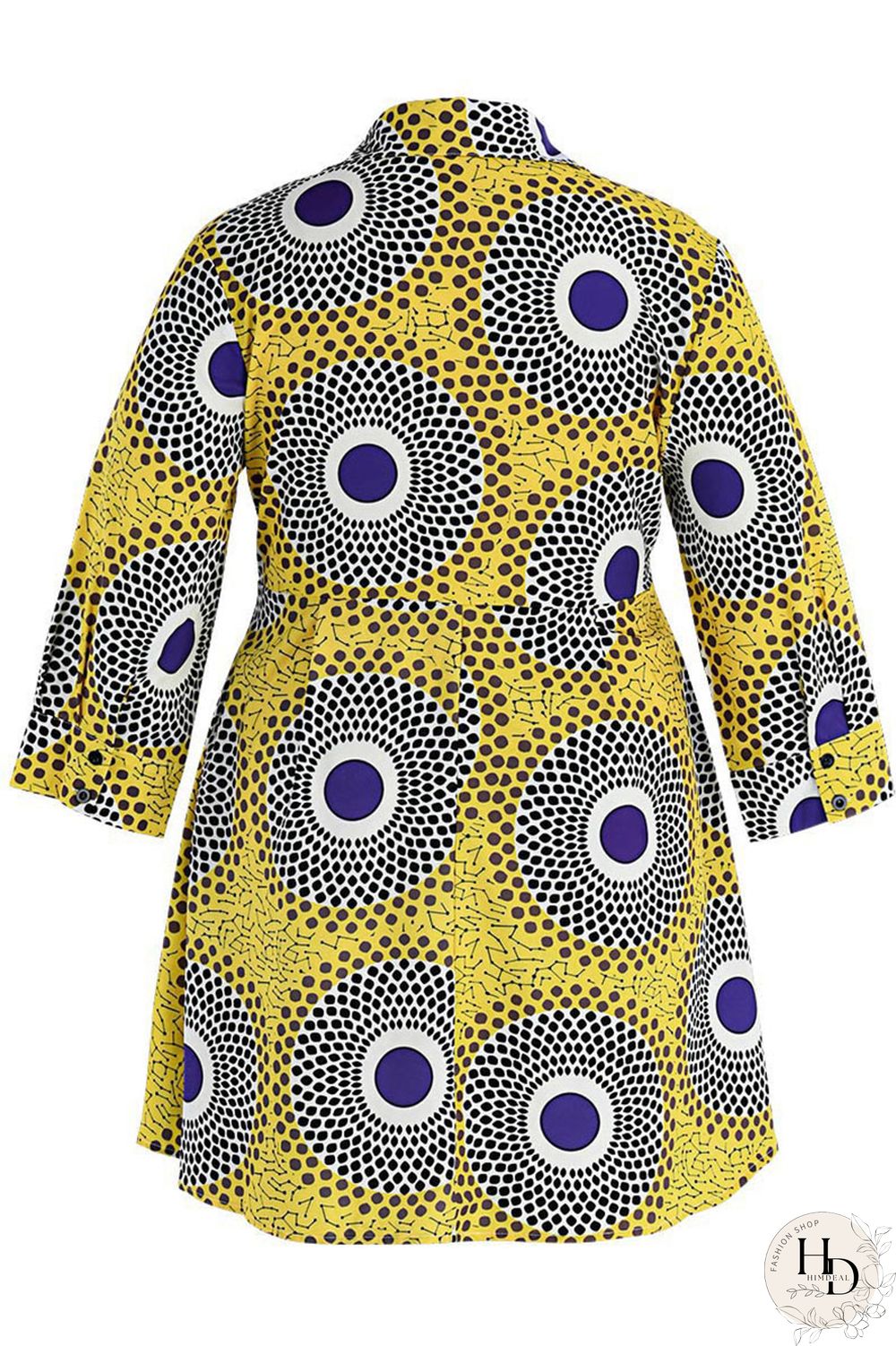 Rose Red Casual Print Split Joint V Neck A Line Plus Size Dresses