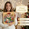 (25x25cm)DIY Pearl Painting Xmas Framed Handmade Pearl Material Art Kit Living Room Decor