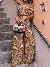 Floral Printed Elasticity Two-Piece Suits