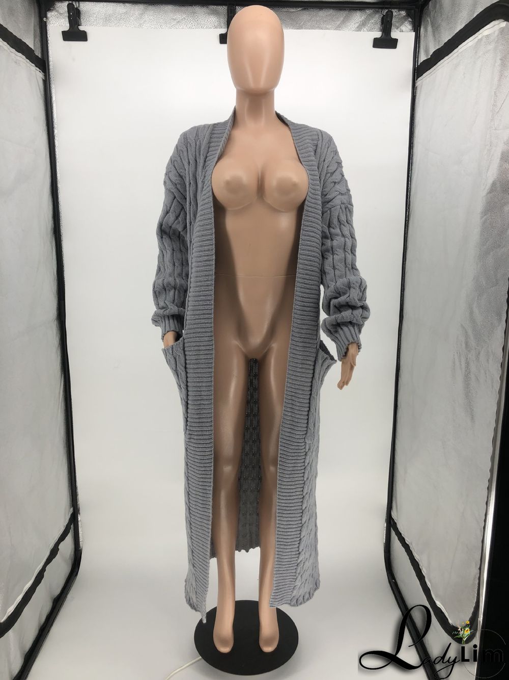 Women Winter Long Sleeve Plush Long Sweater Jacket