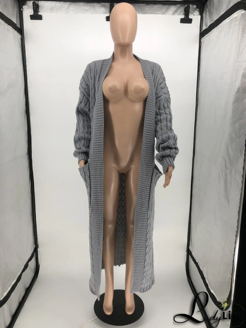 Women Winter Long Sleeve Plush Long Sweater Jacket