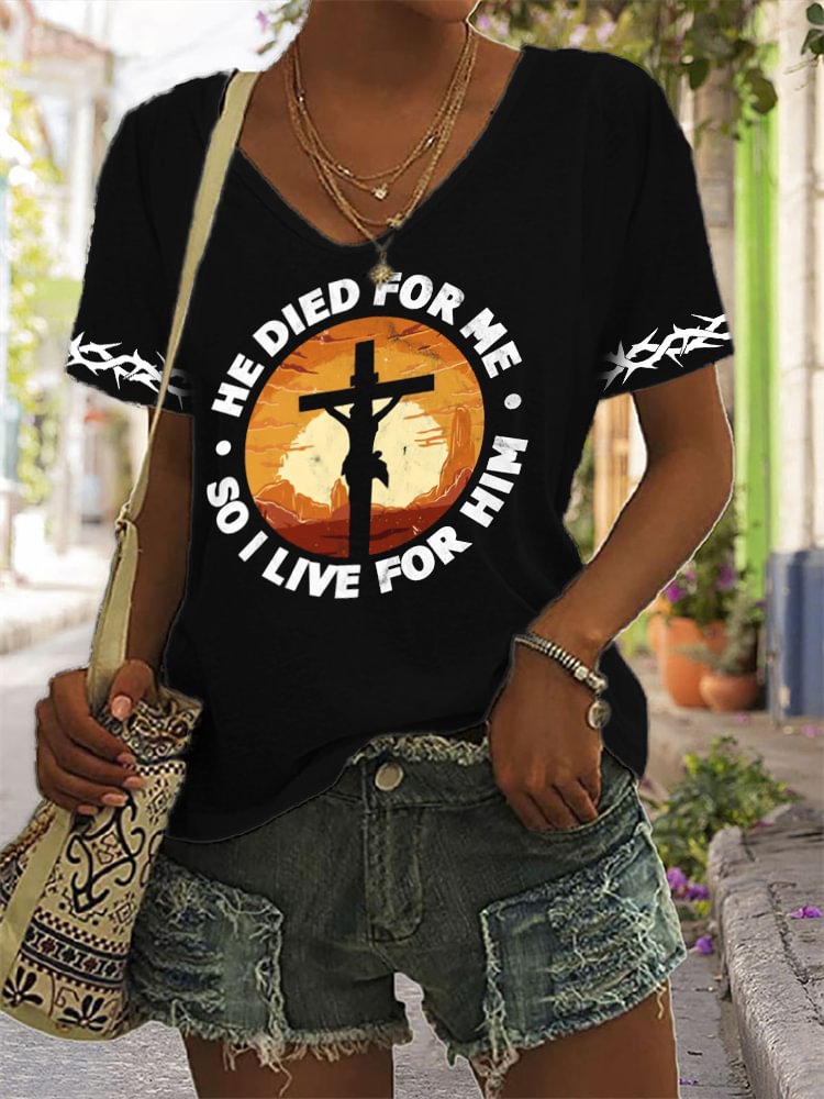 Comstylish He Died For Me So I Live For Him Christian T Shirt