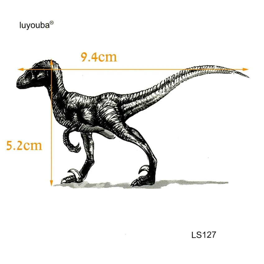 Dinosaur Tyrannosaurus Rex Waterproof Temporary Tattoos Men Harajuku Tatoo Sticker Faux Tatouage Temporaire Femme Kids Tattoo