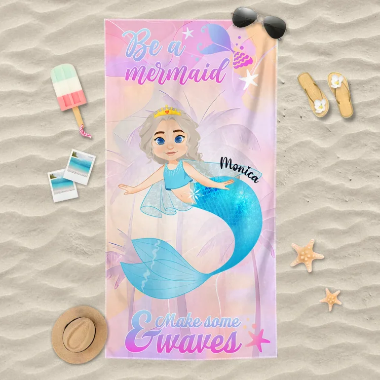 Custom Beach Towel -Be A Mermaid