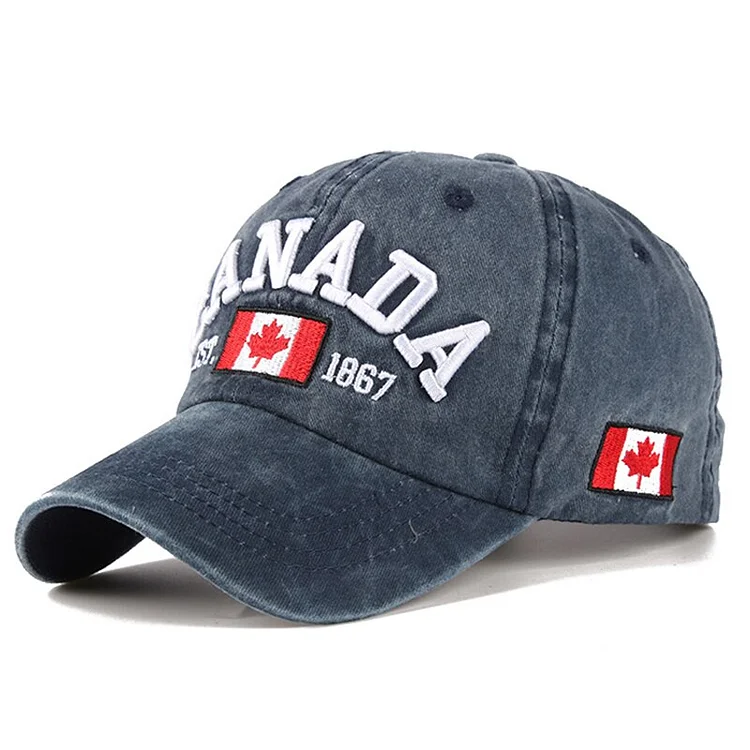 Spring And AutumnBaseball Cap Canadian Embroidery Hundred Matching Alphabet Do Old Washed Hat Outdoor Casual Shade Cap