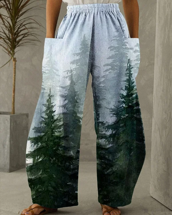 Forest Printed Loose Pants