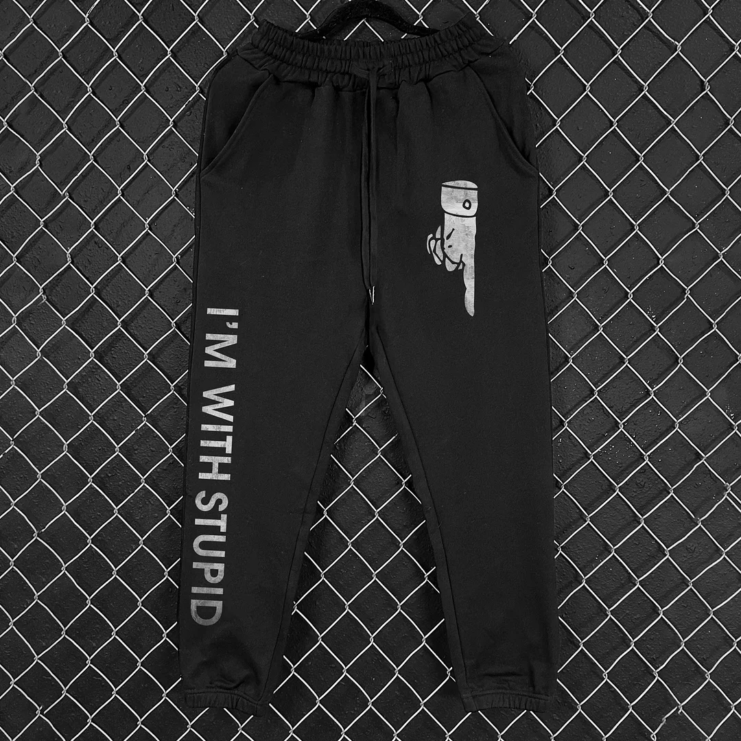 Livereid I'm With Stupid Print Men's Sweatpants