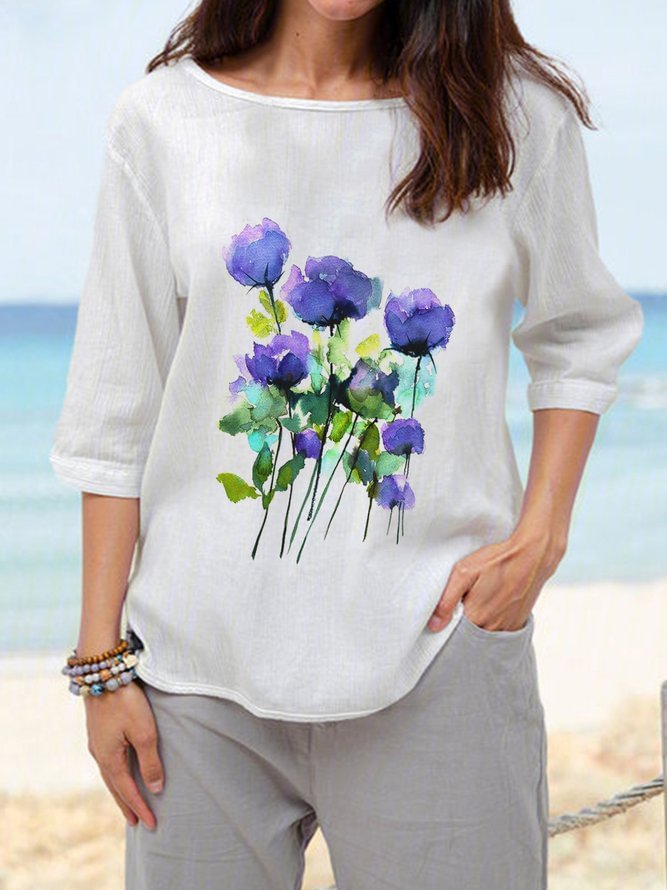 Shift Cotton-Blend Casual Shirts & Tops Zaesvini