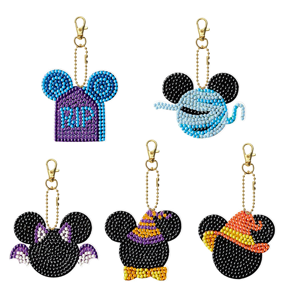 

5pcs Mickey Mouse Double Sided - 5D DIY Craft Keychain, 501 Original