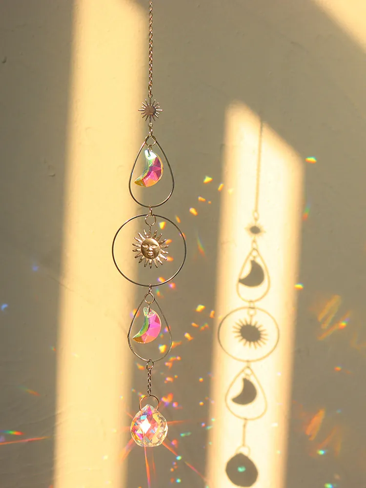 Crystal Wind Chime Pendant Lighting Ball Hanging Garden Window Home Decor