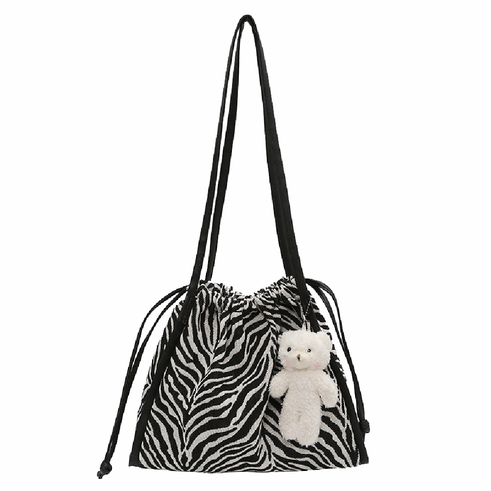 

Print Handbags Drawstring Zebra Stripe Ladies Shoulder Bags, 501 Original