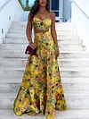 Empire Floral Printed Two-Piece Suits