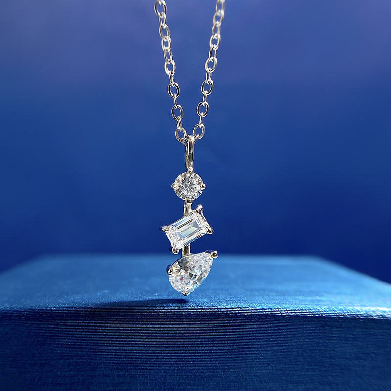 MIKAMU Jewelry S925 Silver Irregular Shape Necklace for Women - Elegant Collarbone Pendant, Versatile Accessory, Ideal Gift