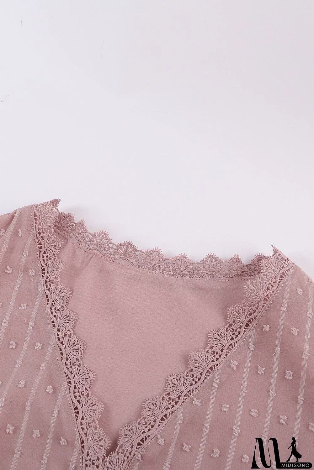 MidiSono - Crochet V Neck Textured Tank Top