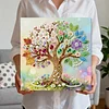 DIY Pearl Painting Four Seasons Tree for Home Decor with Frame(25x25cm)