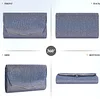 Abendtasche Damen Clutch Handtasche mit Kette Modisch Envelope Tasche Geldb&ouml;rse Brauttasche Kleine Umh&auml;ngetasche Unterarmtasche f&uuml;r Hochzeit Cocktailparty Tanzparty Geburtstag Bankett Blau