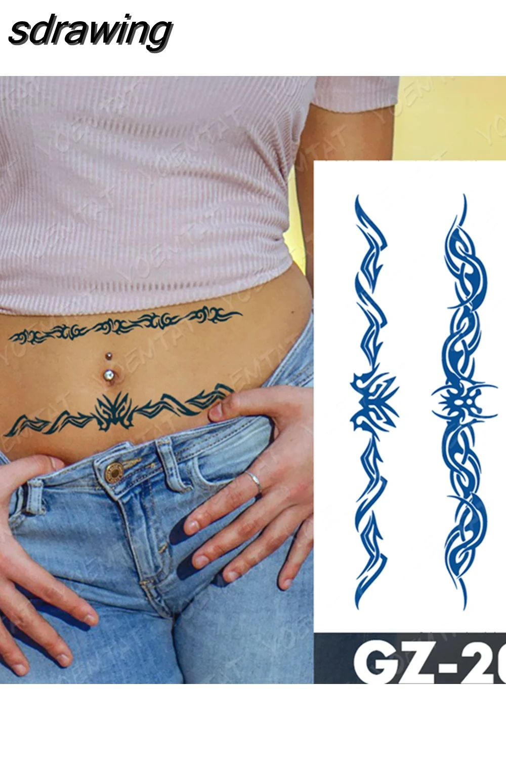 sdrawing Ink Tattoos Body Art Lasting Waterproof Temporary Tattoo Sticker Rose Flower Pearl Tatoo Arm Fake Butterfly Peony Tatto