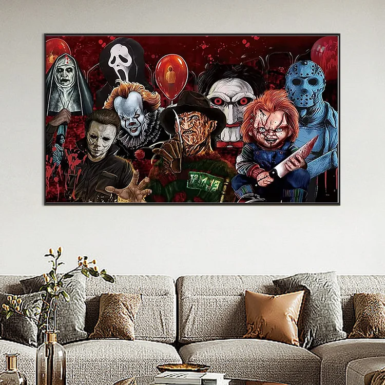 Halloween Horror Figures - Full Round - Diamond Painting(70*40cm)