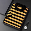 Men's Cotton Ice Silk Lapel Striped POLO