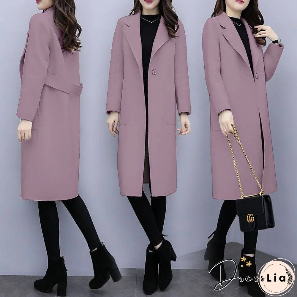 Woolen mid-length coat