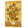 DIY Pearl Painting Sunflower Vase for Home Decor with Frame(30x20cm)