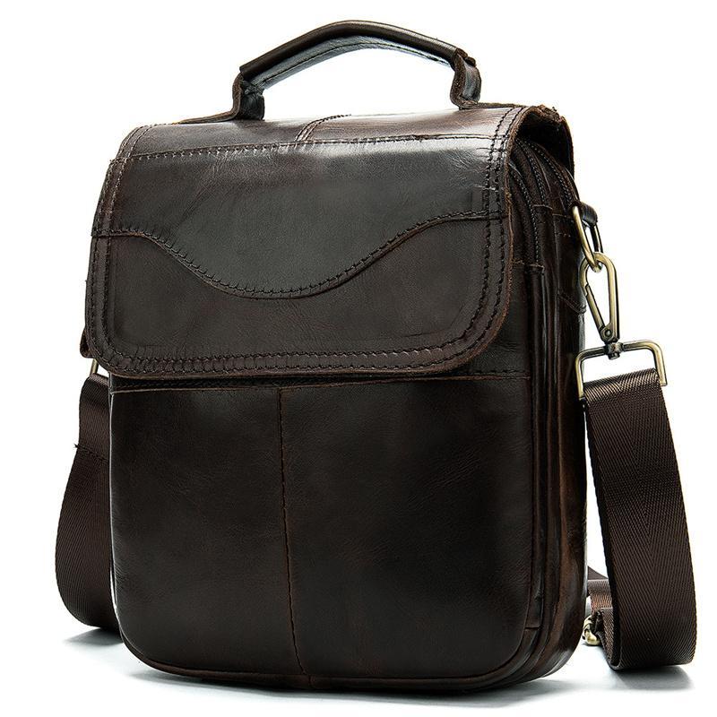 Men's Flap Type Shoulder Bag Retro Leather Crossbody Bag Handbag