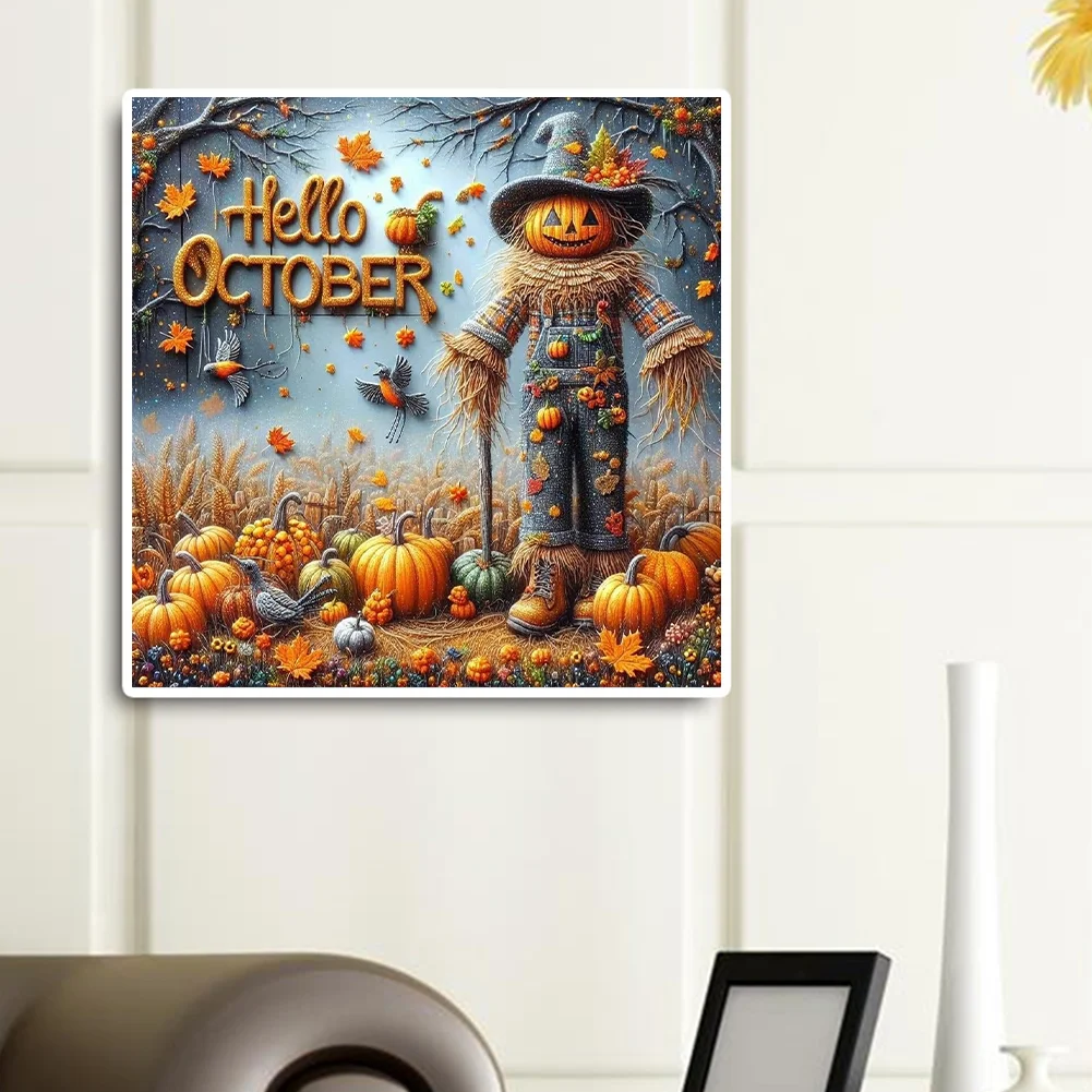 Diamond Painting - Full Round Drill - Halloween Scarecrow(Canvas|40*40cm)