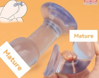 anal plug movie 3Pcs Huge Transparent Glass Butt Plug main image 0